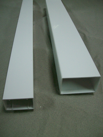 PVC rectangular extruded profiles.