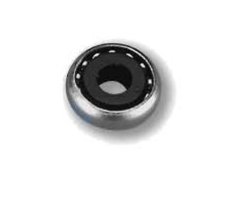 Ball bearing with steel or plastic inner ring.