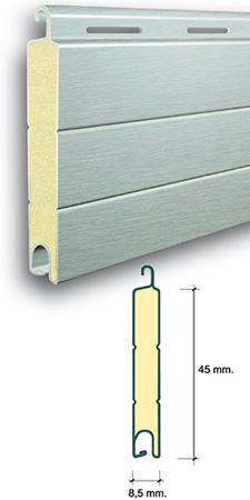 45 mm flat slat for aluminum roller shutters.