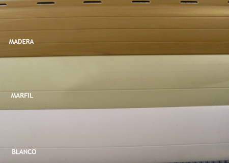 PVC roller shutter range of colours.