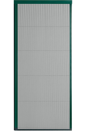 Pleated insect screen with black mesh.