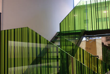 Screen printed glass for stairs. 