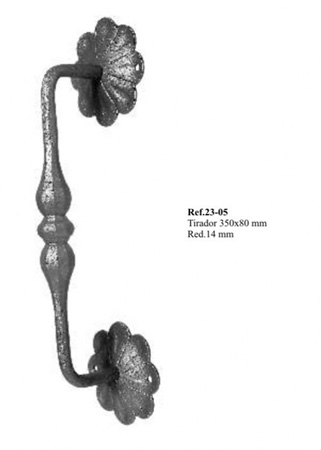 Small wrought iron pull handle.