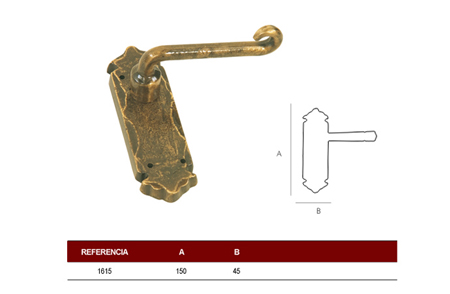 Small gold brass door lever handle.