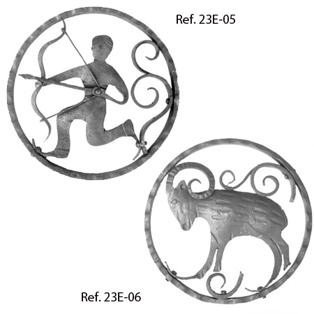 Sagittarius and Capricorn wrought iron ornament.