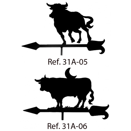 Weather vanes for bullfight arenas or country properties.