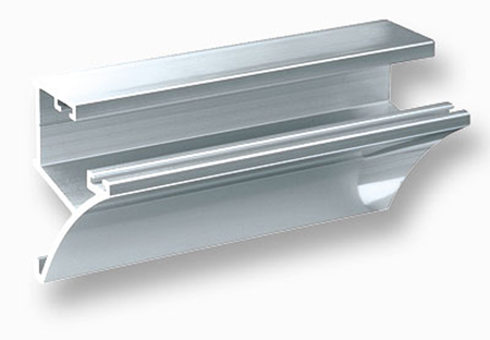 Aluminum profile for glass or wood shelves. 
