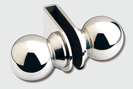 Stainless steel door knob for hinged or sliding glass doors.