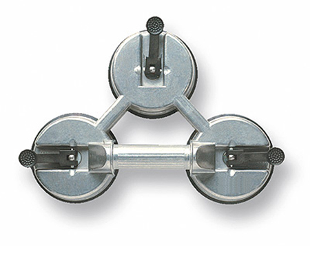 Triple suction lifter for carryng great size glass.