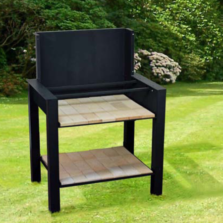 Simple outdoor wood or charcoal barbecue.