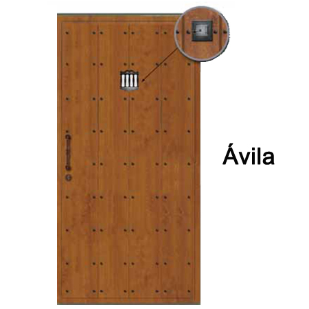Puerta de aluminio rústica modelo Avila.