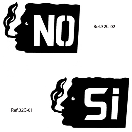 Letreros de prohibido fumar o permitido fumar.