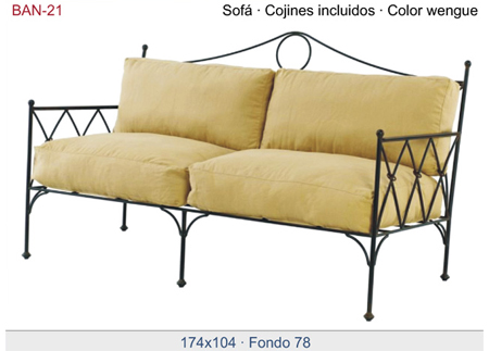 elegante sofá de forja