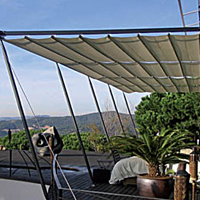 Sliding canopy awnings