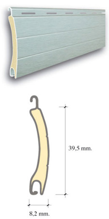 Lama curva de 39.5 mm en aluminio.