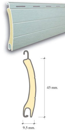 Lama curva de 45 mm en aluminio.