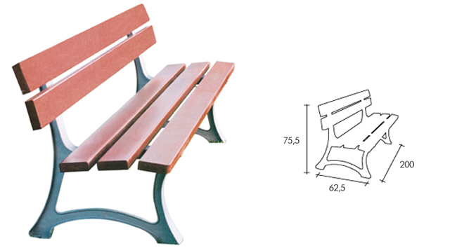 Wood benches to be placed in gardens or pergolas.