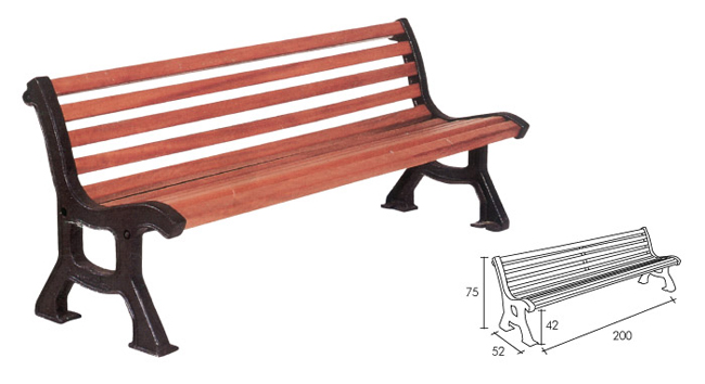 Public and leisure areas bench.