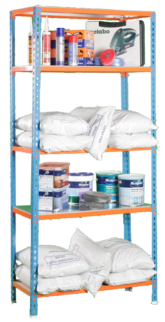 Modular shelving system can be easily installed.